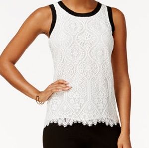 Tommy Hilfiger Ivory laced tank top